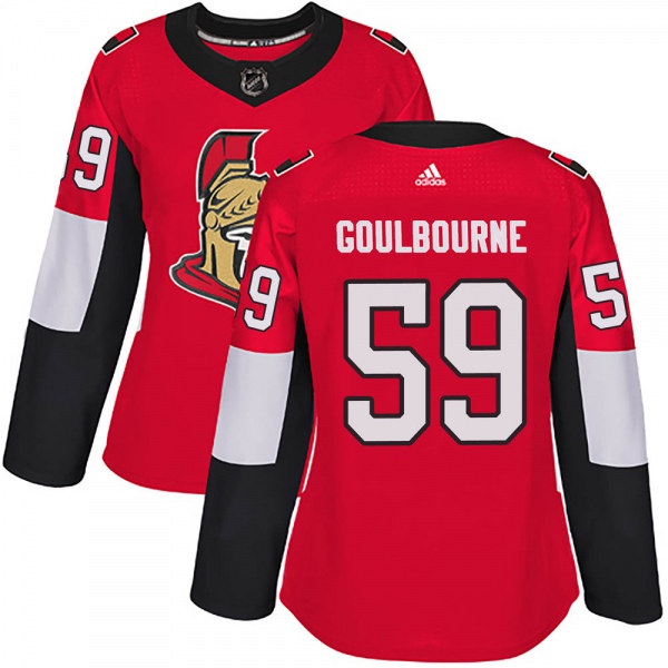 Women's Tyrell Goulbourne Ottawa Senators Adidas Home Jersey - Authentic Red