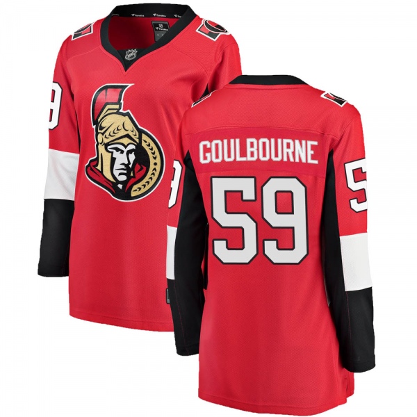 Women's Tyrell Goulbourne Ottawa Senators Fanatics Branded Home Jersey - Breakaway Red