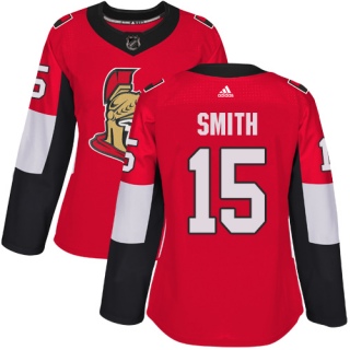 Women's Zack Smith Ottawa Senators Adidas Home Jersey - Authentic Red