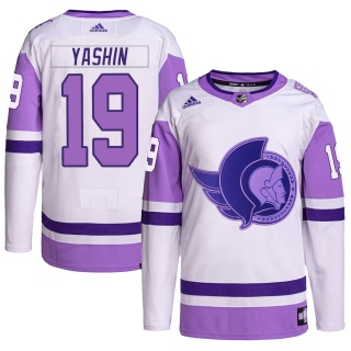 Youth Alexei Yashin Ottawa Senators Adidas Hockey Fights Cancer Primegreen Jersey - Authentic White/Purple