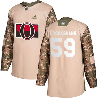 Youth Angus Crookshank Ottawa Senators Adidas Veterans Day Practice Jersey - Authentic Camo