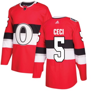 Youth Cody Ceci Ottawa Senators Adidas 100 Classic Jersey - Authentic Red