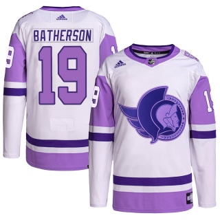 Youth Drake Batherson Ottawa Senators Adidas Hockey Fights Cancer Primegreen Jersey - Authentic White/Purple