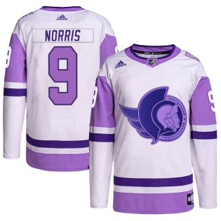 Youth Josh Norris Ottawa Senators Adidas Hockey Fights Cancer Primegreen Jersey - Authentic White/Purple