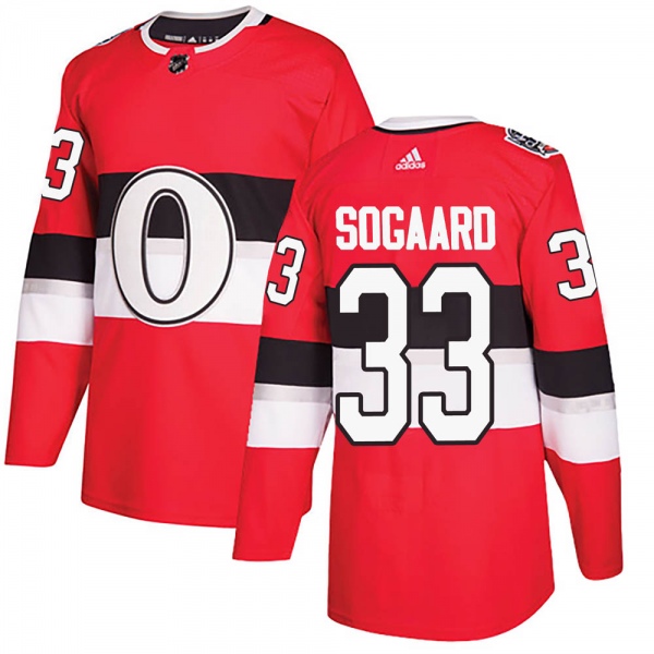 Youth Mads Sogaard Ottawa Senators Adidas 100 Classic Jersey - Authentic Red