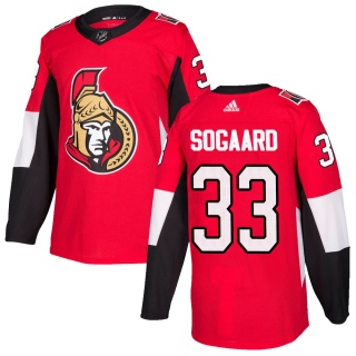 Youth Mads Sogaard Ottawa Senators Adidas Home Jersey - Authentic Red
