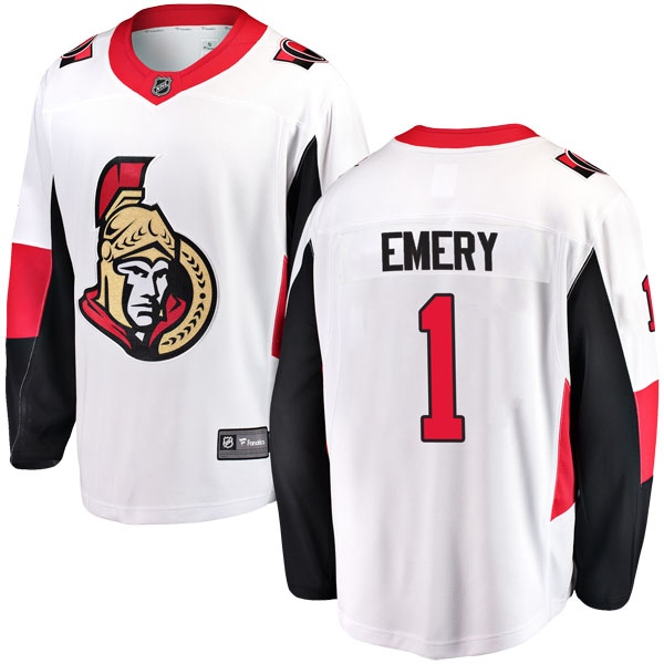 Youth Ray Emery Ottawa Senators Fanatics Branded Away Jersey - Breakaway White