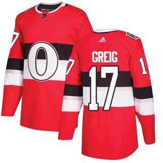Youth Ridly Greig Ottawa Senators Adidas 100 Classic Jersey - Authentic Red