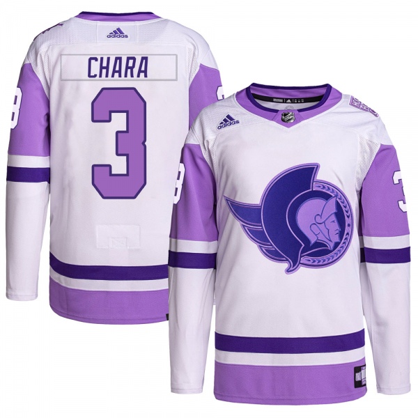 Youth Zdeno Chara Ottawa Senators Adidas Hockey Fights Cancer Primegreen Jersey - Authentic White/Purple